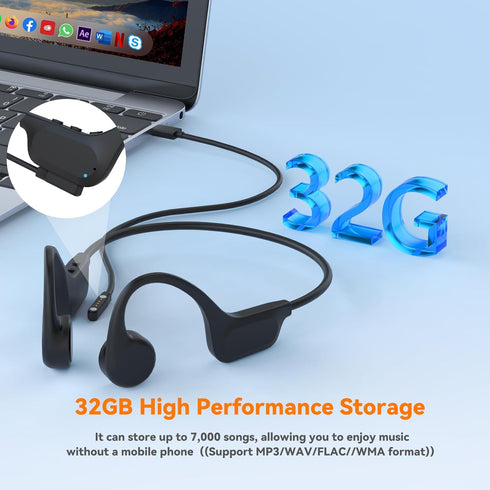 Headphones-SwimBeats,IP68 Swimming 32GB MP3 Swimming/Surfing/Marathon/Cycling(Orange Bone Conduction Bluetooth