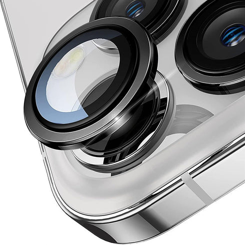 14 14 9H TENOC Camera Lens Protector for iPhone & iPhone Plus, Tempered Glass Camera Screen Cover, Black Metal