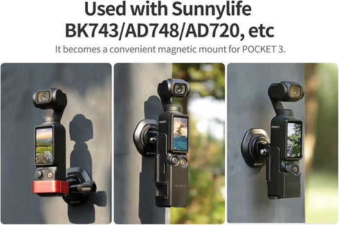 Pocket 3 Strong Magnetic Base Camera Stand Mount for DJI Osmo Pocket 3/2, Insta360 ONE X3/2, FIMI Palm 2/1