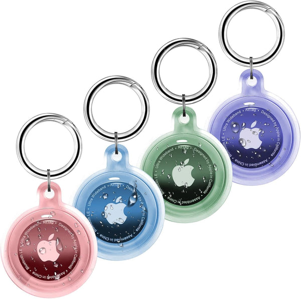 IPX8 Waterproof Airtag Holder - 4 Pack Apple Airtags with Keychain, Anti-Scratch Full Body Protective Case for Luggage,