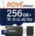 ROVE Ultimate 256GB Micro SD Card with USB 3.2 Type C Card Reader, 170MB/s for Dash Cam, Android Devices