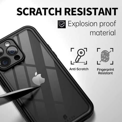 BEASTEK iPhone 14 Pro Max Waterproof Case, FSN Series Underwater Shockproof with Built-in Screen Protector, Red