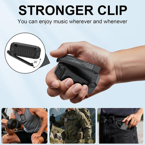 Xinborry Speaker,IPX7 6.0,TWS,Hands-Free Wearable Bluetooth Waterproof Outdoor Speakers,Clip-On Wireless Small Portable