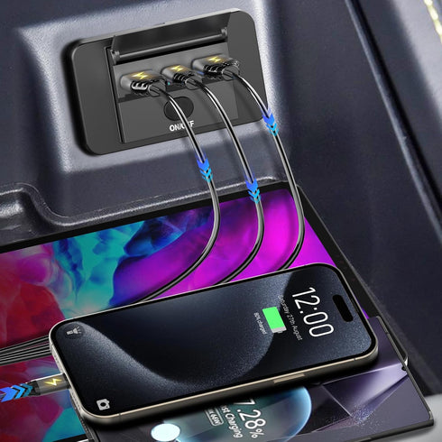 Qidoe 72W 12V 36W 3.0 18W 3 12V USB Outlet Panel Wall Mount, USB C and Dual QC Car USB Port Charger Socket with Button