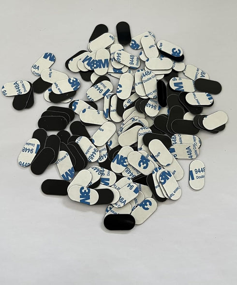 Mini Metal Plates for Magnetic Mount, Kit of 32 Black Small Iron Discs with 3M Adhesive Backing for Crafts and DIY