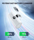 White Mini Portable Charger for iPhone with Built-in Metal Stand, 5000mAh 15W PD Fast Charging Power Bank