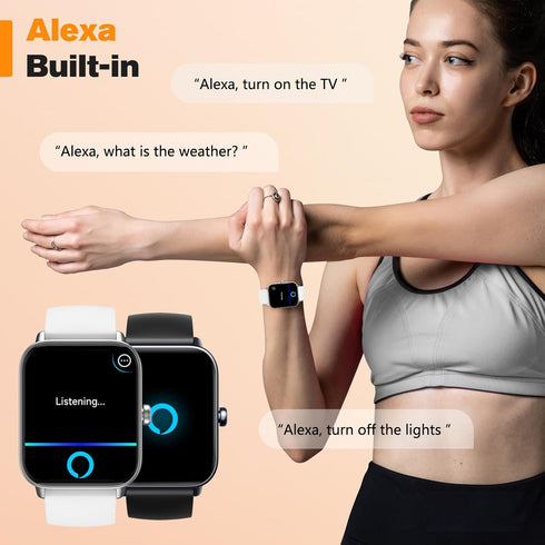 Fitpolo Smart Watch for Men Women, 1.8” Touchscreen, Bluetooth Call, Alexa Built-in, IP68 Waterproof Fitness Tracker