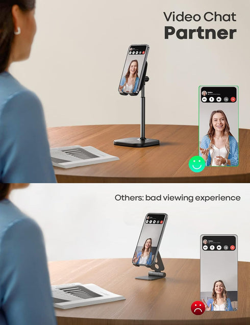 Lamicall Adjustable Cell Phone Stand, Height Angle Mobile Holder for Desk, Compatible with iPhone 14 Plus, 13, Pro, Pro