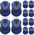 Hoteam 12 Pcs Blue Wired Computer Mouse Bulk Cord USB Computer Mice Ergonomic