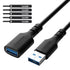 3 Pack 3.0 10 5Gbps 5 USB Extension Cable Feet, USB A Male to Female Extender Cord, Data Transfer for Webcam, Printer