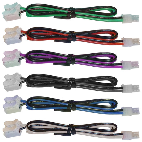 6 Home Theater Speaker Cables for Sony Samsung Etc / 4.2mm Connectors/Includes Tool-Free Wire Crimp Splices