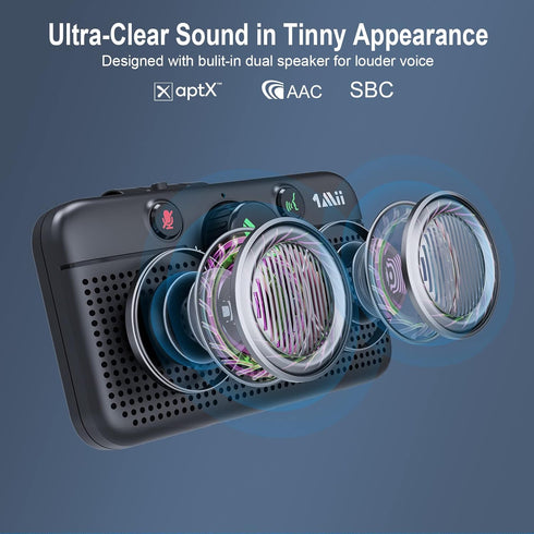 1Mii Bluetooth 5.3 Car Speaker, Handsfree Speakerphone with Motion Auto On for Android and iOS Devices