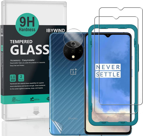 Ibywind Screen Protector for OnePlus 7T with 2Pcs Tempered Glass & 1Pc Camera Lens Protector, Easy Install