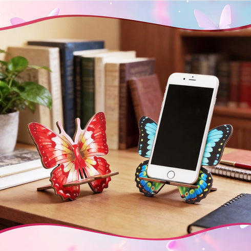 Konohan 12 Pack Wooden Butterfly Cell Phone Stands, Bulk Employee Appreciation & Spring Thank You Gifts, Decorative