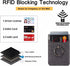 LUVI Phone Card Holder Wallet with Ring Stand, RFID Blocking Glitter PU Leather Sticky Wallet for Phones