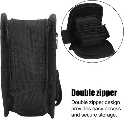 Camera Lens Filter Pouch Case, Water-Resistant and Dustproof Design for 9 Piece Filters 25mm to 95mm