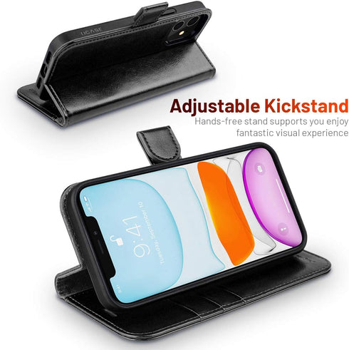 OCASE Compatible with iPhone 12 Case/Pro Wallet Case, PU Leather Flip Case with Card Holders, RFID Blocking Kickstand