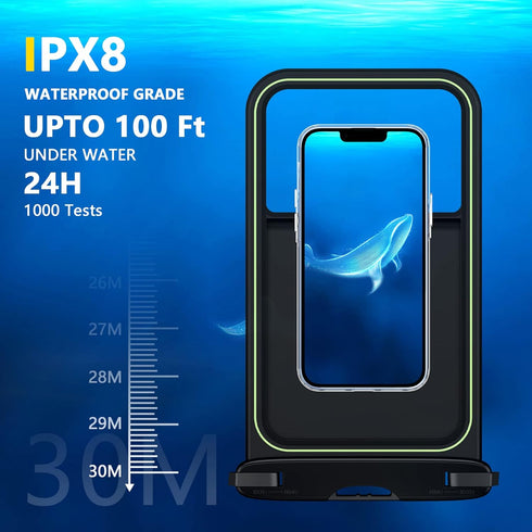 Temdan 2 Pcs Floating Waterproof Phone Pouch, Universal IPX8 Dry Bag for iPhone 15 Pro Max/14/13/12/11/SE/8, Galaxy S23