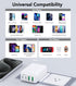 2Pack Flat USB C Wall Charger, 40W 4Ports Fast Charging Block, Multiport Power Adapter Plug Compatible with iPhone