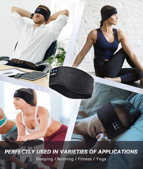 MUSICOZY Bluetooth 5.2 Sleep Headphones Headband, Wireless Earphones with HD Stereo Speaker for Sleeping