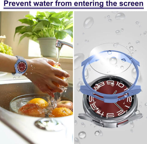 12+4 Pack Case with Tempered Glass Screen Protector for Samsung Galaxy Watch 6 Classic 47mm, Waterproof Hard PC