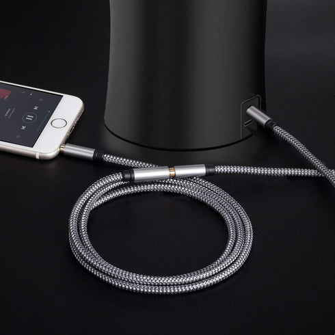 Tan QY Audio Extension Cable 6Ft, 3.5mm Stereo Jack Male to Female, Stereo Jack Cord for Phones, Headphones, Speakers