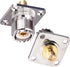 SMA Female to UHF Female Jack Panel Chassis Mount RF Coax Adapter, 2 Pack for Jumper Cable