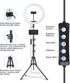 13" Selfie Ring Light with 63" Tripod Stand & 3 Phone Holders, LED Camera Ringlight with RGB Colors for Makeup/Videos