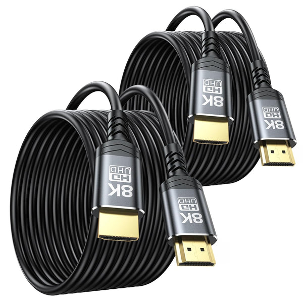 8K HDMI Cable 20 FT 2-Pack, Long HDMI 2.1 Cable 20 Foot