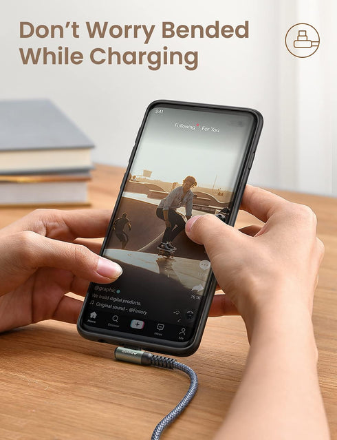 AINOPE Short USB C to USB C Cable 1.5FT 1 Pack 60W Fast Charging Nylon Braided Type C Cable for iPhone 15 Pro Max Plus Samsung Power Bank Travel Essentials by AINOPE