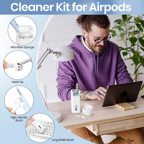 Laptop Screen Keyboard Earbud Cleaner Kit, Electronics Cleaning Tool for MacBook, iPad, iPhone, AirPods