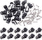 Swpeet 120 Pack Black 1/2 Inch Nylon Plastic R-Type Cable Clips, Screw Mounting Fastener Clips with 120 Screws