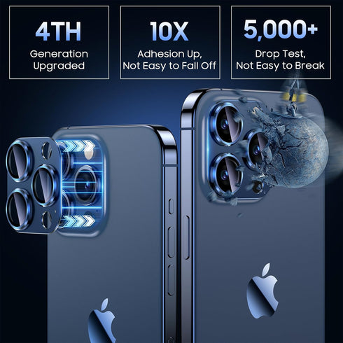 Uyiton Compatible with iPhone 15 Pro/Pro Max Camera Lens Protector - Strong Adsorption - Case-Friendly Metal Tempered
