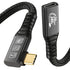 20Gbps USB C 3.2 Extension Cable, 90 Degree Type-C Male to Female Extender for 4K@60Hz 240W Charging