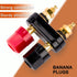 4MM Copper 2-Way Banana Plug Jack Socket Binding Post, 6Pcs Gold Plated Insulated Terminals for Speaker