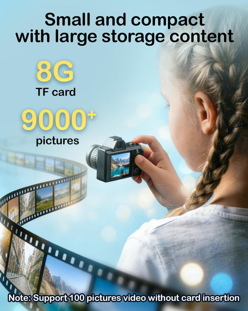 WZVZ Camera,1080P 4X 8GB Mini Keychain Digital Tiny Portable Camera with Zoom, SD Card & Full Accessories, Ideal