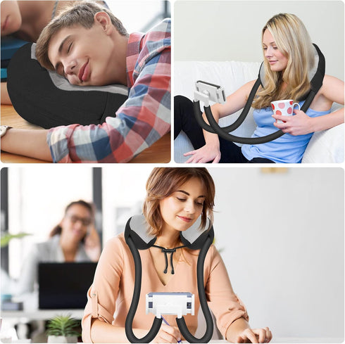MoKo Neck Phone Holder, Lazy Gooseneck Phone Pillow Holder Bracket, 360° Rotate Phone Tablet Stand for 4"-11" Device,