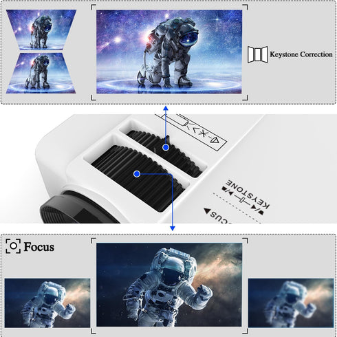 Mini Portable Projector, Full HD 1080P Supported, Home Theater Compatible with TV Stick, Phone, Games, HDMI, AV