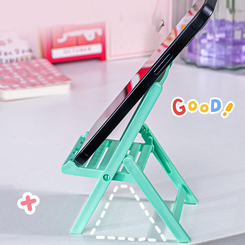 Generic Chair Shape Cellphone Stand,Plastic Desktop Phone Dock Holder Fit for Most Smartphones Tablet Portable Folding