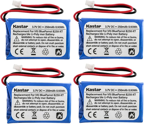 Kastar 4-Pack Battery Replacement for Blue Parrott 052030, 502030, PL602030, PL602031, VXI B250-XT Headset