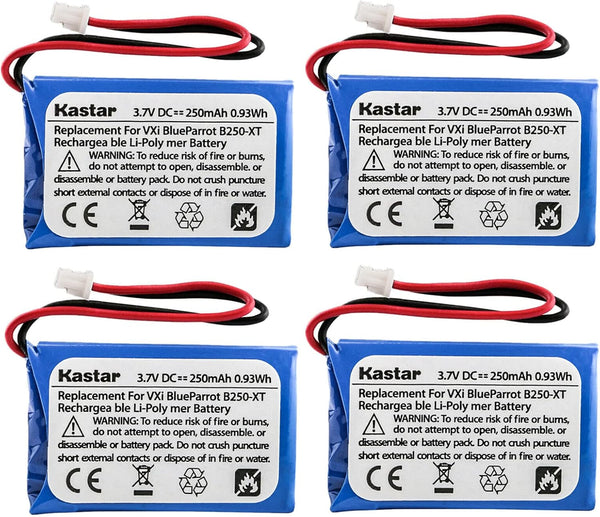 Kastar 4-Pack Battery Replacement for Blue Parrott 052030, 502030, PL602030, PL602031, VXI B250-XT Headset
