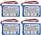 Kastar 4-Pack Battery Replacement for Blue Parrott 052030, 502030, PL602030, PL602031, VXI B250-XT Headset