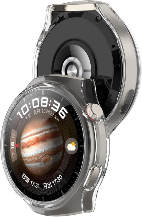 Clear Tempered Glass Screen Protector Case for Huawei Watch 4 Pro, TenCloud Bumper Protective Accessories