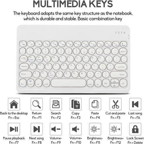 Ultra-Slim Bluetooth Keyboard and Mouse, Portable Mini Wireless Rechargeable Keyboard for iPad, iPhone, Samsung,