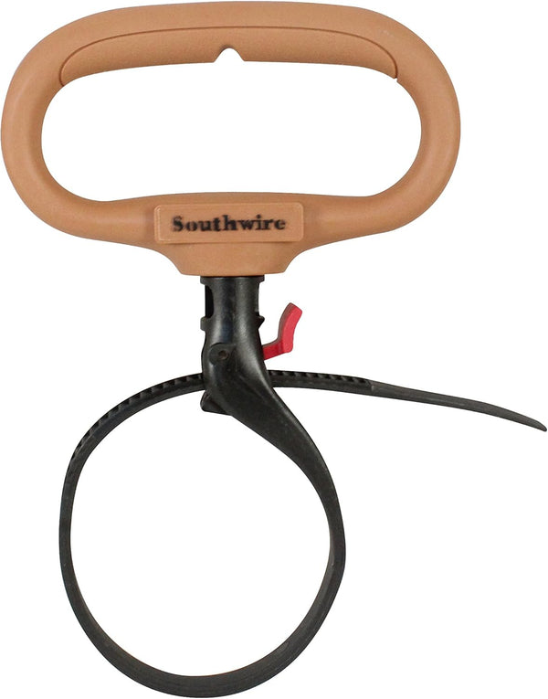 Southwire CLPT03 3-Inch Adjustable Heavy Duty Clamp Tie with Rotating Handle, Reusable Zip Down Cable, Brown