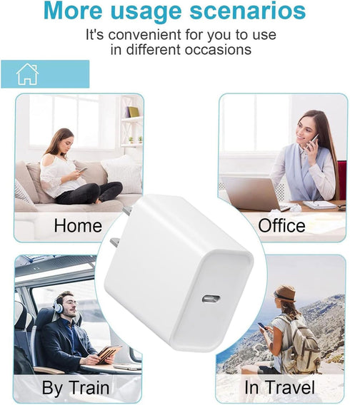 REKNA 4-Pack, 17/16/15/15 Pro/15 Max/15 S24/S24+/S24U Fast Charger USB C, Type C Ports Plug Wall Charger, Fast Charger