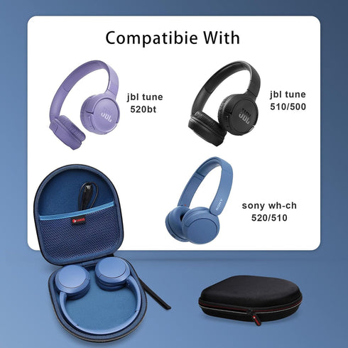 XANAD Blue Case for Sony WH-CH520 / CH510 & JBL Tune 510BT / 710BT / 660NC Wireless Bluetooth Headphones