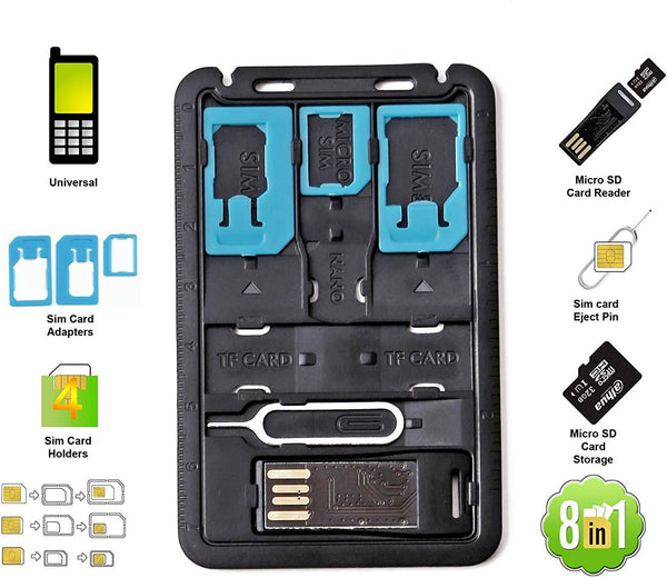 CARD DEVIL All in One Credit Card Size Slim SIM Adapter Kit With TF