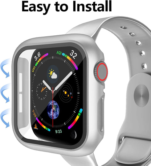 12 Pcs Hard PC Case Compatible for Apple Watch Series SE (2022) 6/5/4/SE 40mm with Tempered Glass Protector