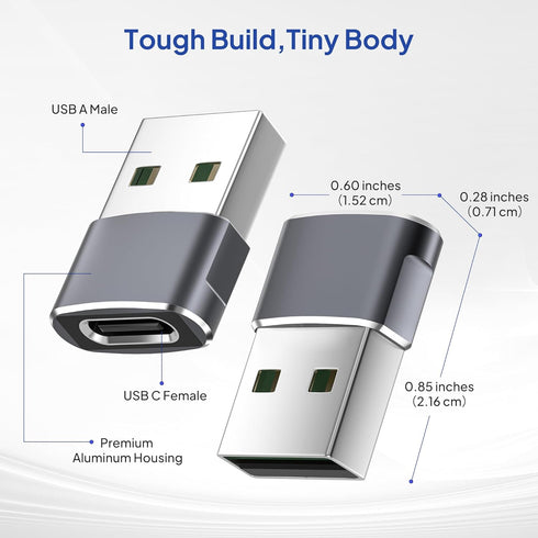 Elebase USB to USB C Adapter for Samsung Galaxy Z Flip 7, 4-Pack Type C Female to A Male Cable Converter for Z Fold Flip